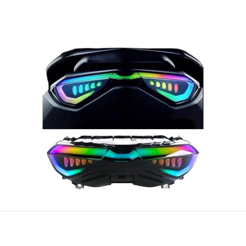 Lampu stop belakang NMAX new 2019-2023 shark power RGB lampu belakang NMAX new
