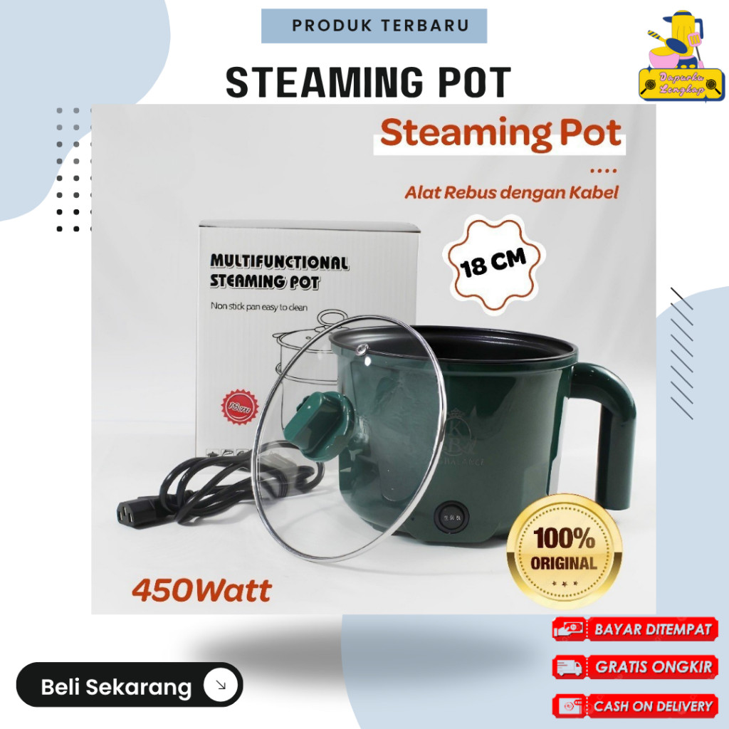 GNTMART -  Panci Masak Listrik Portable Alat Masak Listrik DZG-18