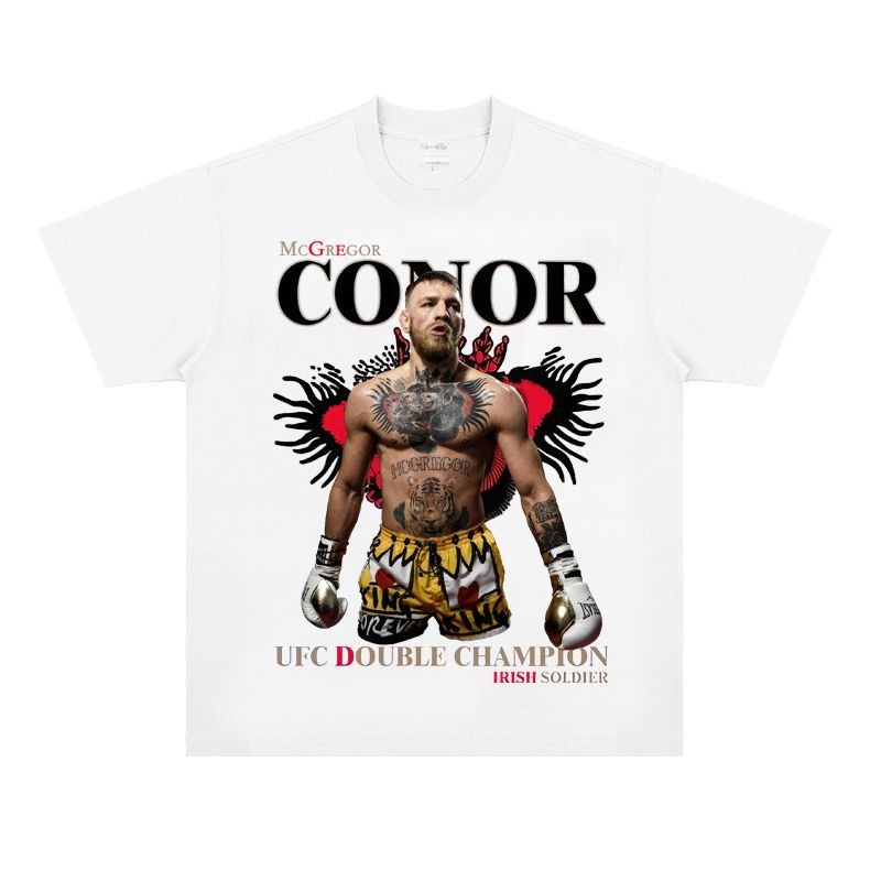 COD Kaos Conor T-Shirt Potret Mulut UFC Lengan Pendek Pertarungan Hip Hop Leher Bulat