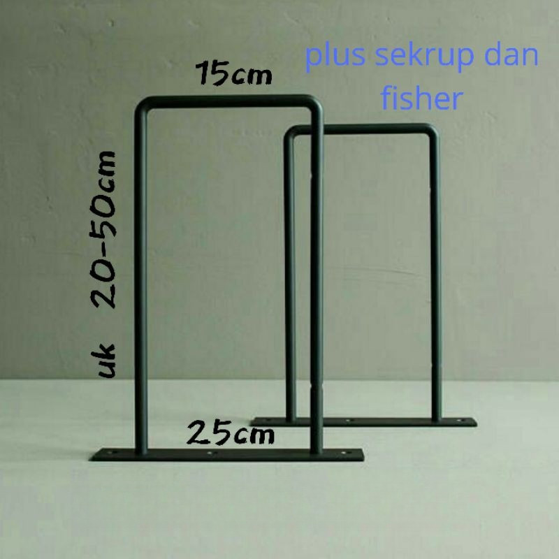LAS BOS Rak dinding besi siku bracket ambalan papan behel 10 mm