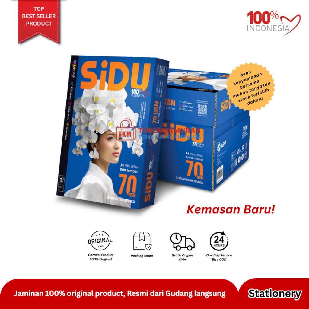KERTAS HVS Sidu A4 DAN F4 70 Gr BOX