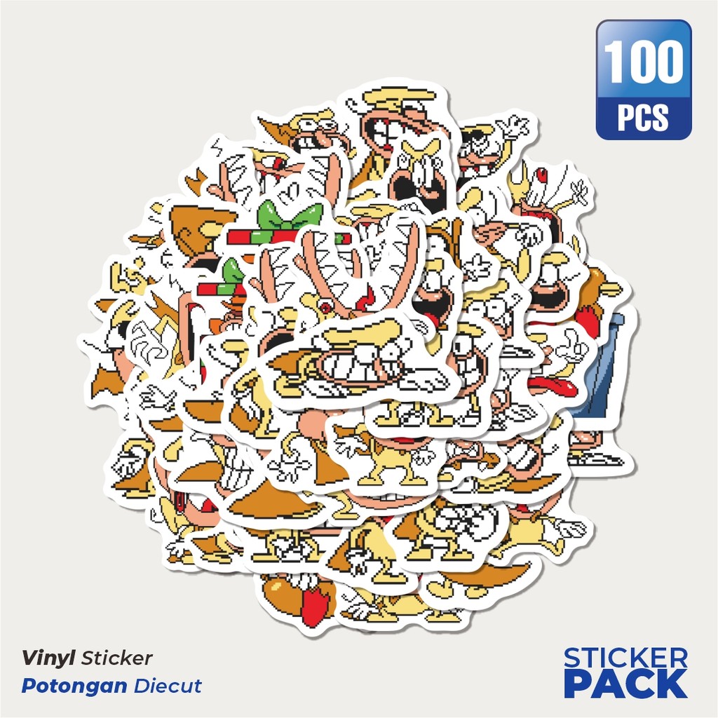 

MURAH 100 PCS Stiker Pizza Tower V22 Waterproof Aesthetic- Untuk Laptop, Motor, dan Helm - Paper Stationery Pack