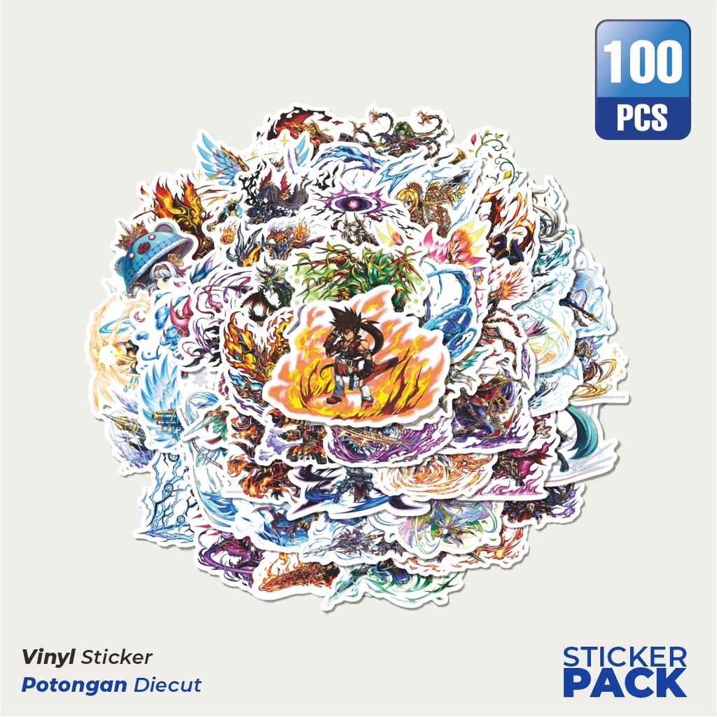 

MURAH 100 PCS Stiker Game Series Brave Frontier Karakter Mix 5 Waterproof Aesthetic- Untuk Laptop, Motor, dan Helm - Paper Stationery Pack