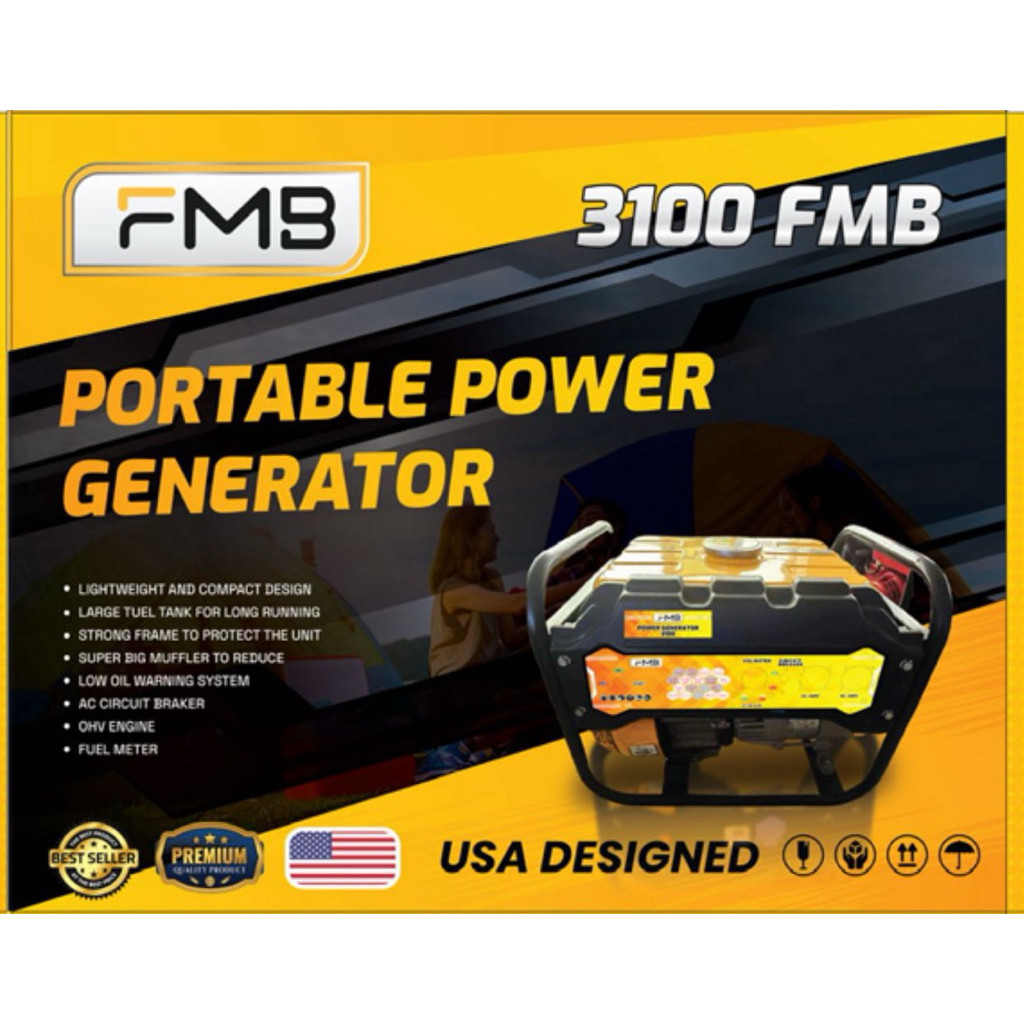 PROMO GENSET LISTRIK PORTABLE MINYAK MURNI FMB 3100 1000 WATT