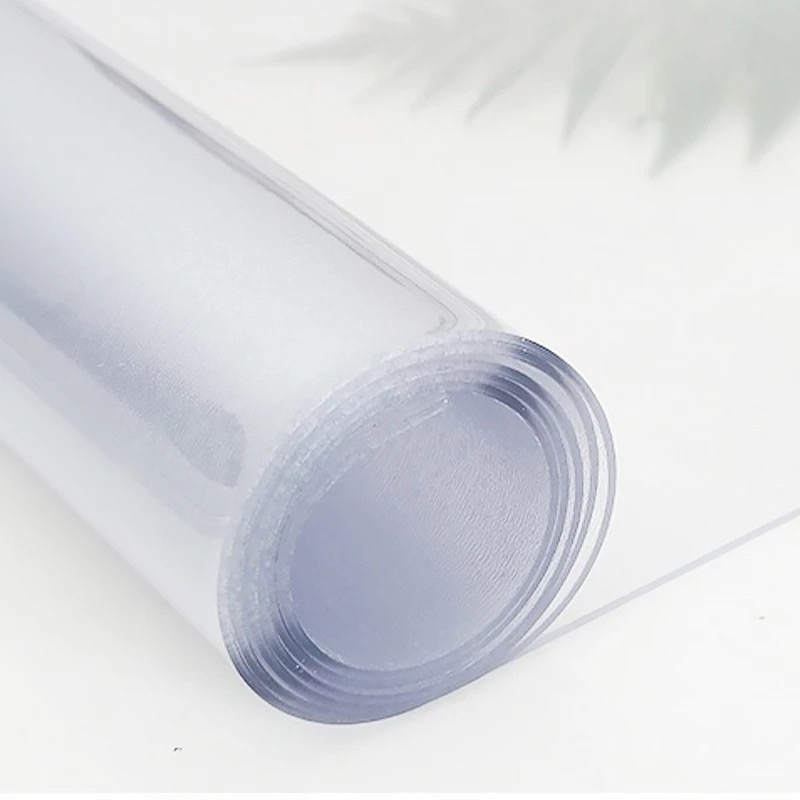 Plastik mika lentur bening/Plastik kaca meteran/alas taplak meja transparan (Tebal 0,5mm & 0,7mm)