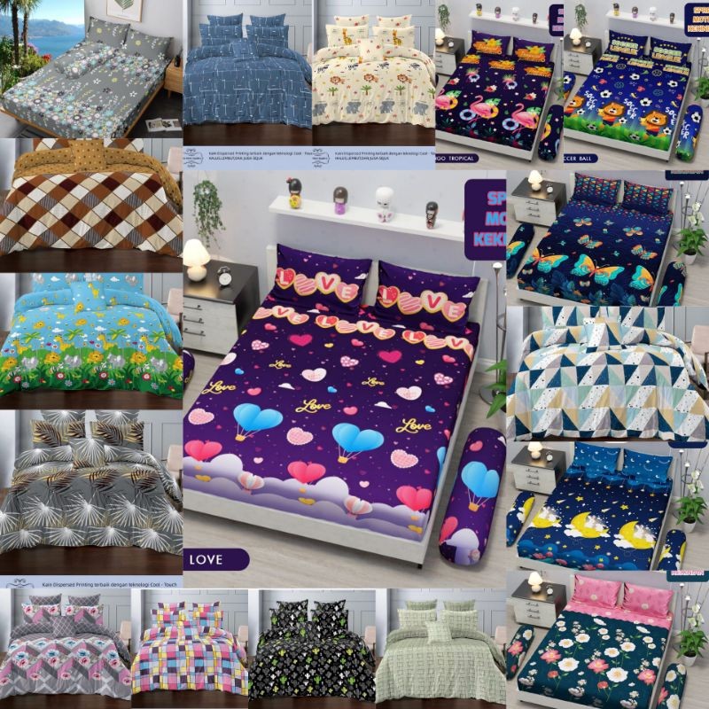 HOKICHAN Sprei 180x200 Sprei 160x200 Sprei 120x200 Sprei Bunga Sprei Anak Sprei Karakter Sprei Canti