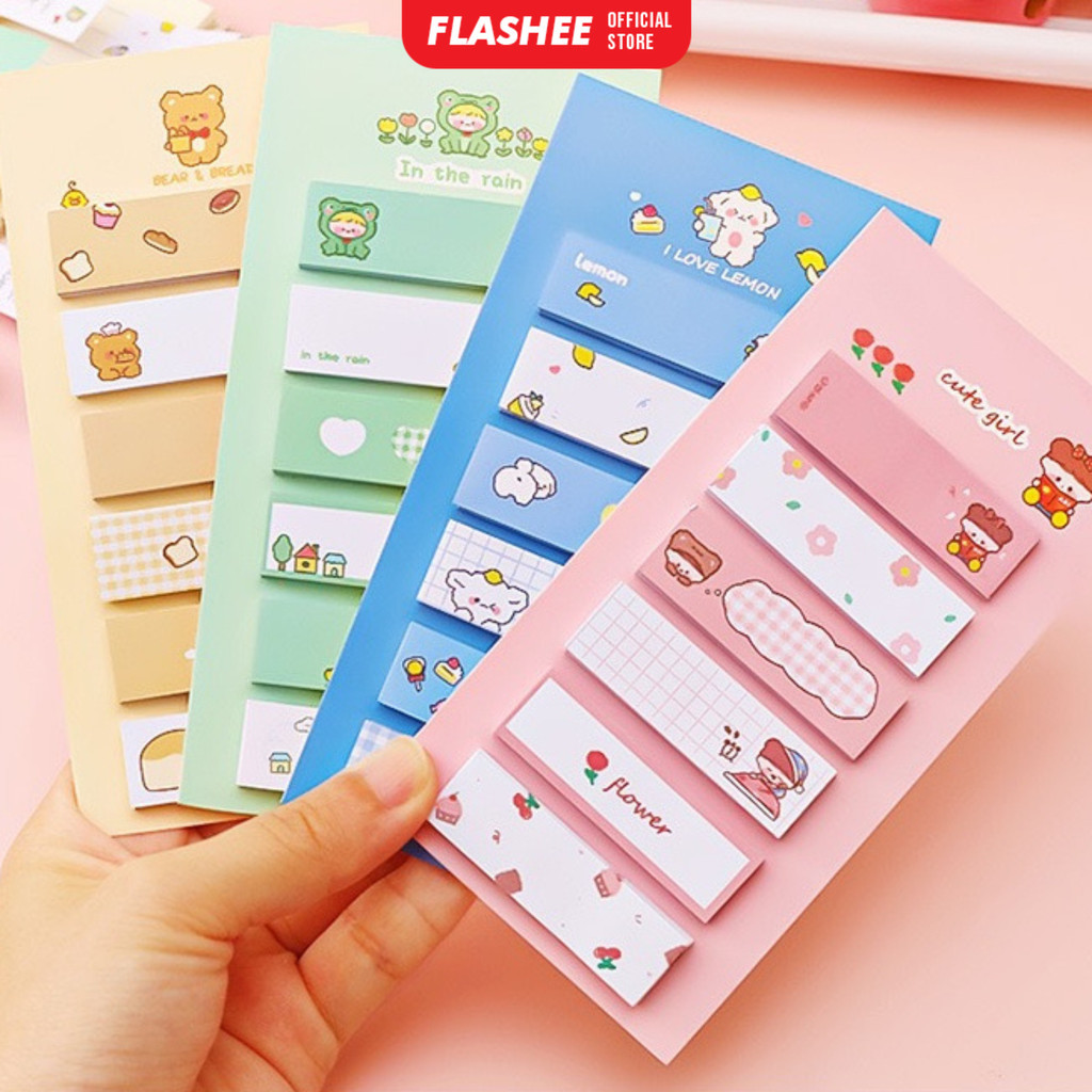 

Flashee Sticky Notes Memo Lucu Penanda Buku Stationery Sticky Note Label Karakter