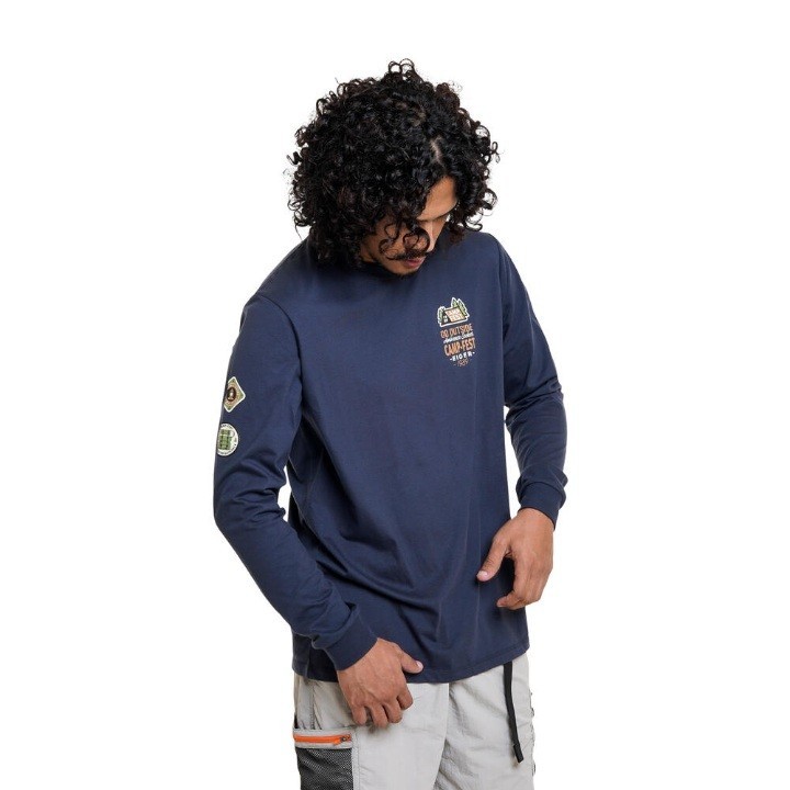 EIGER KAOS LENGAN PANJANG PRIA CAMFEST TEES LS - NAVY