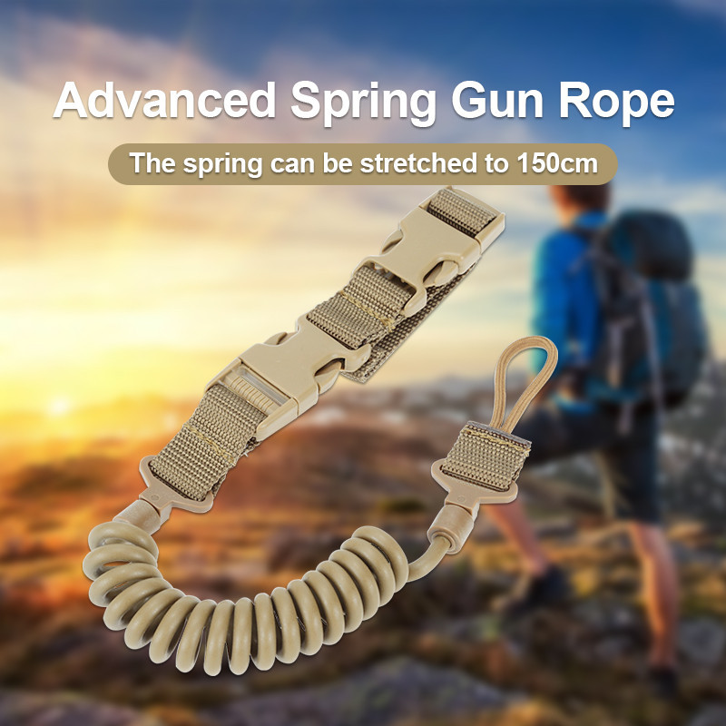 

Military Tactical Lanyard Multi-purpose Spring Lanyard Pistol Secure Lanyard Rifle Sling Strap Shooting Hunting Gun Accessories