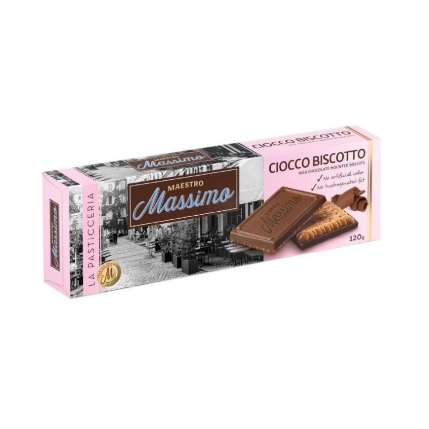 

Maestro Massimo Ciocco Biscott / Biskuit Lapis salut Cokelat 120Gr - Dark Chocolate