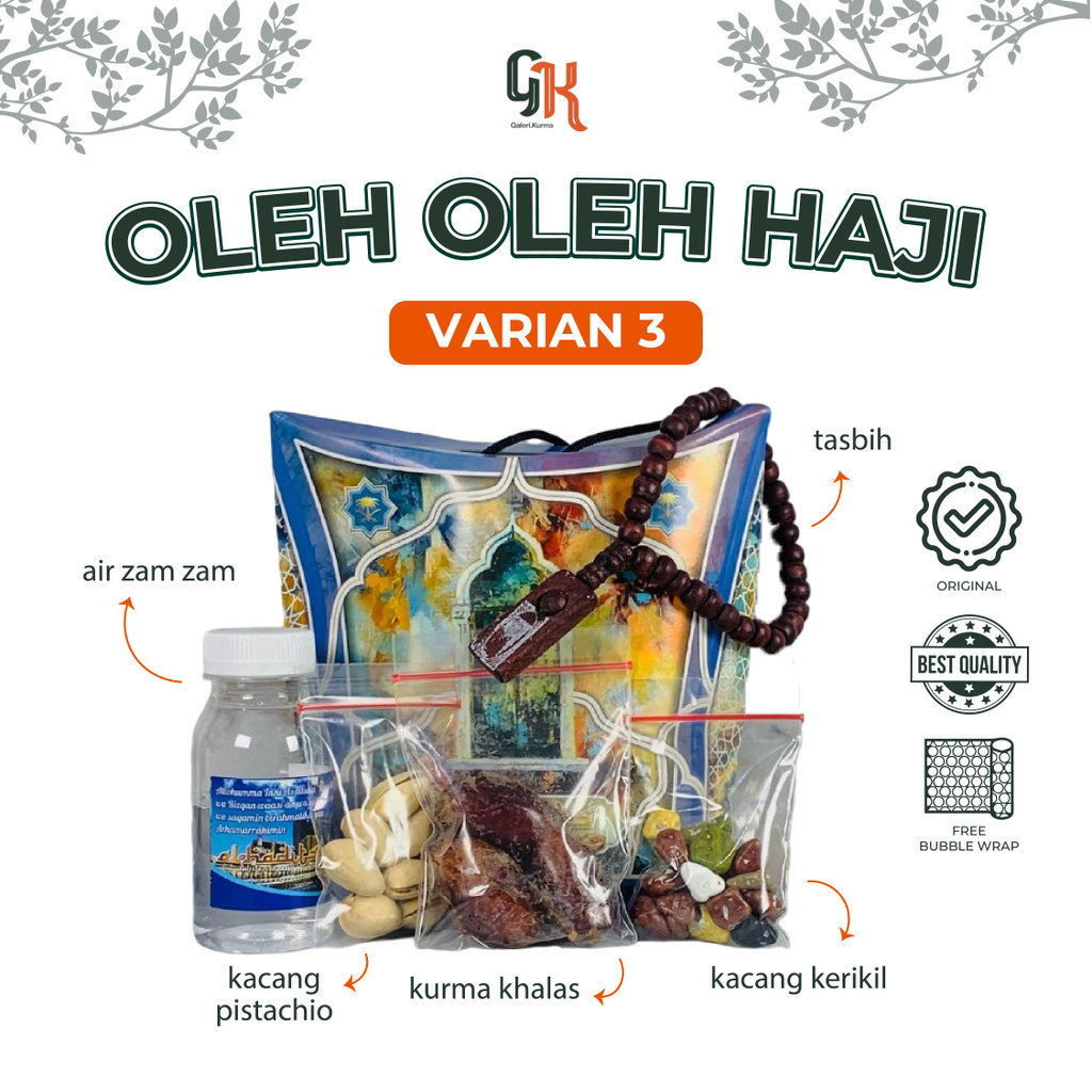 

PAKET OLEH OLEH HAJI UMROH GROSIR MURAH ZAMZAM KHALAS PISTACHIO KERIKIL TASBIH VARIAN 3