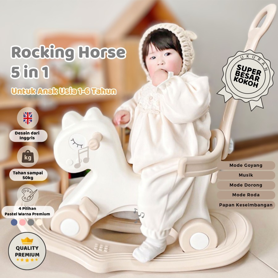 Parklon 5in1 Mainan Kuda Kudaan Anak Rocking Horse Jungkat Jungkit