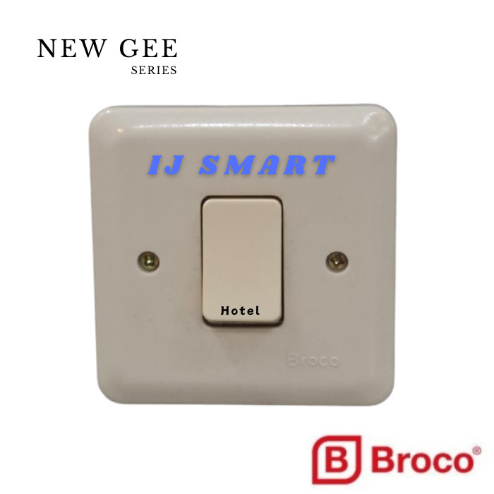 Saklar Engkel/Single Hotel 1 Gang 2 Arah Broco New Gee 5163-11 Cream