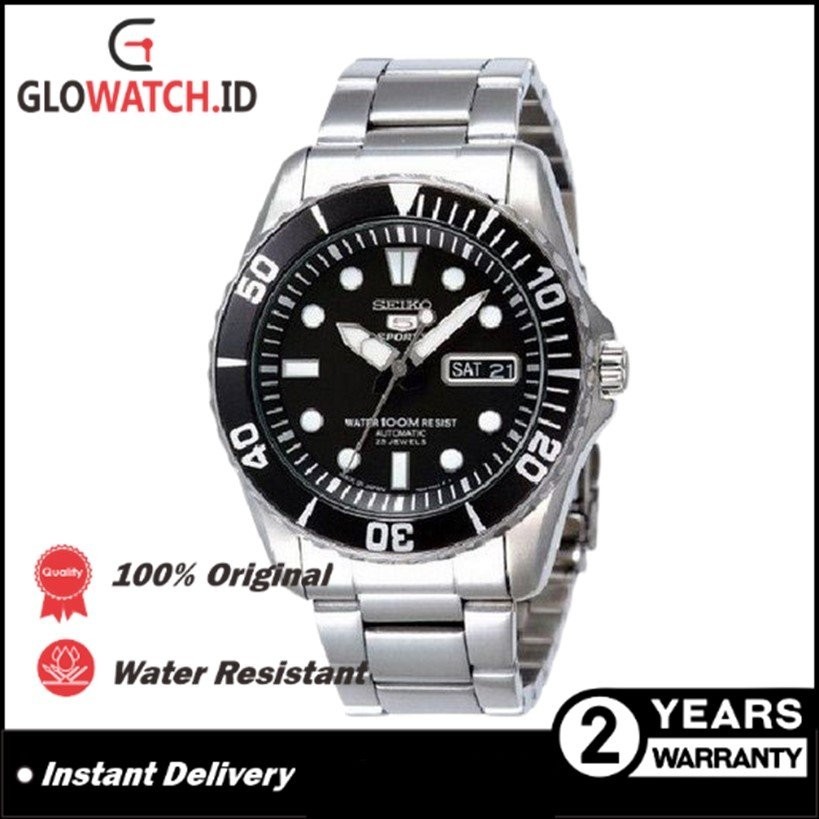 Jam Tangan Pria Seiko SNZF17K1 Sea Urchin Automatic 23J Black Dial Stainless Steel Original (Garansi