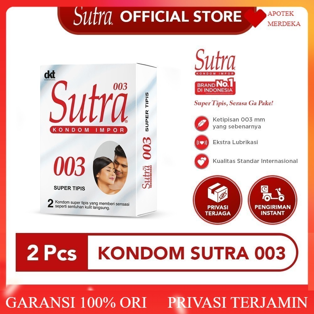 Sutra 003 ISI 2 PCS / Kondom Super Tipis Sutra 0.03