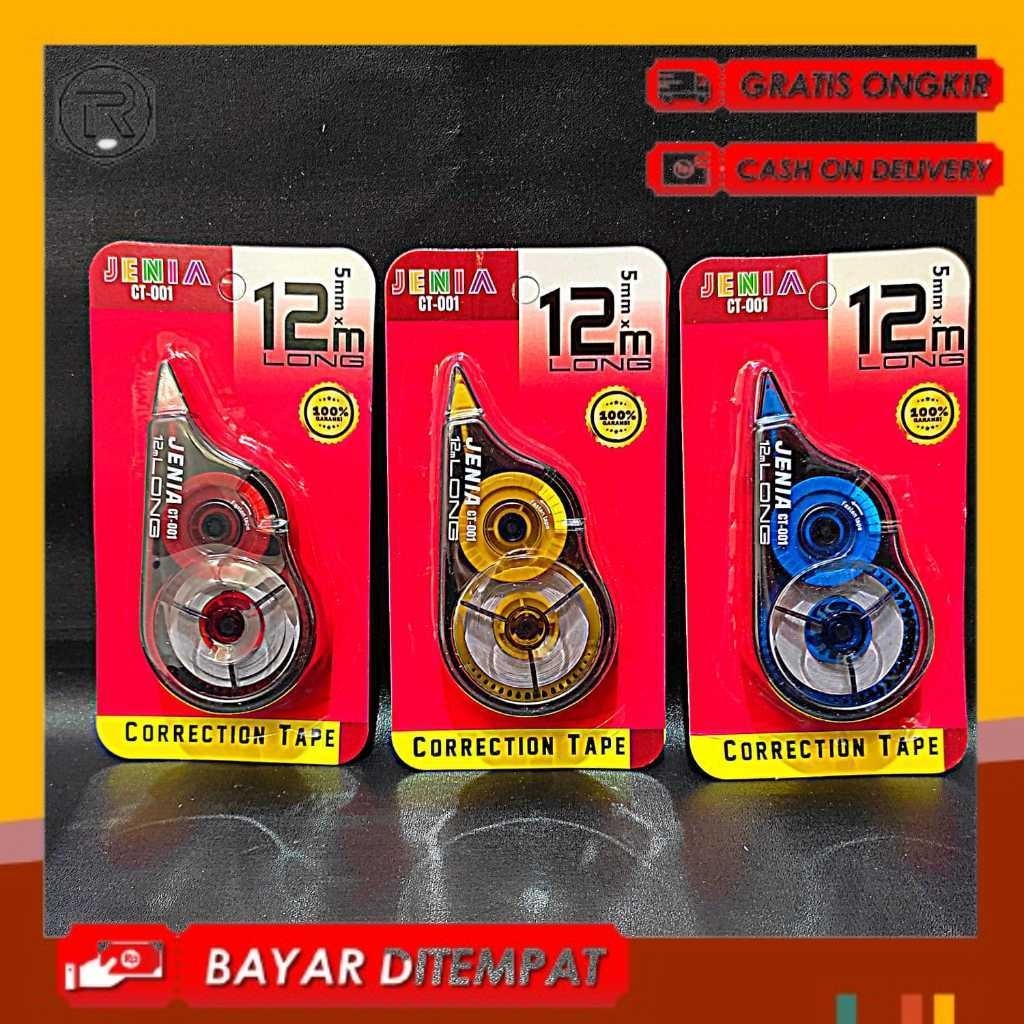 

TIPE X, TIPE X KERTAS, TIPE X PITA, CORRECTION TAPE CT 001 JENIA