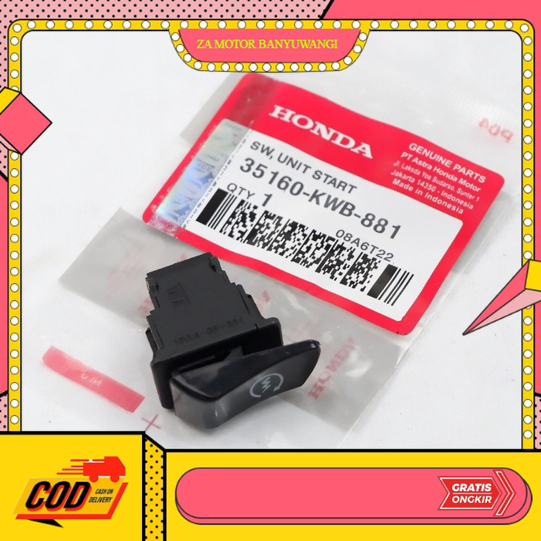 Tombol Starter KWB Honda Beat FI / Vario / Blade FI / Revo Onderdil motor