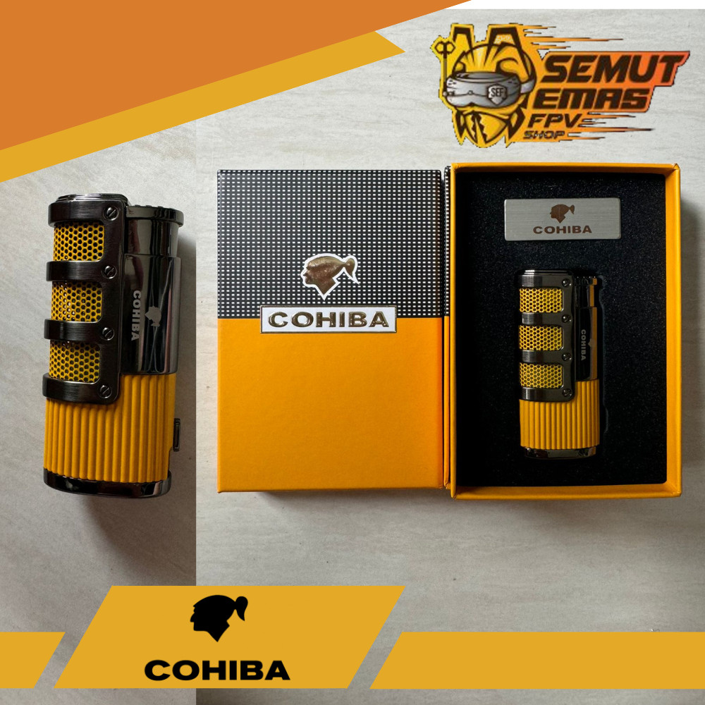 COHIBA COB938 Turbo Cigar Lighter Korek Cerutu 3 Sumbu Flame Torch Jet