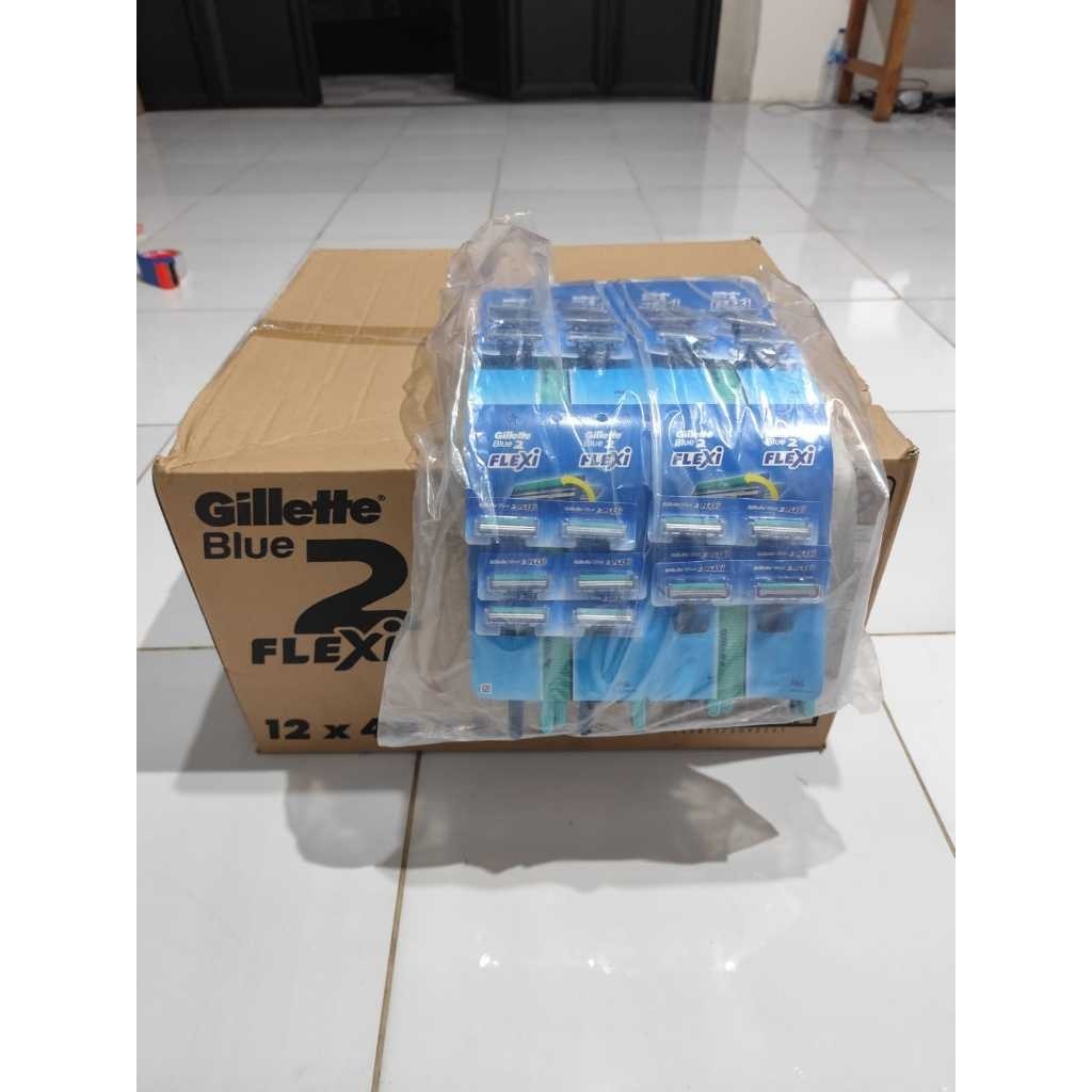 [TERMURAH] Gillette Blue 2 Flexy 1 Karton (24rtg) Alat Cukur Kumis, Jenggot dll. ORIGINAL READY STOK