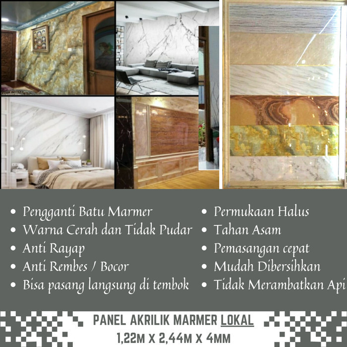 Panel Marmer PVC / Marmer Dinding / Marmer Akrilik / Marmer Mirip Asli