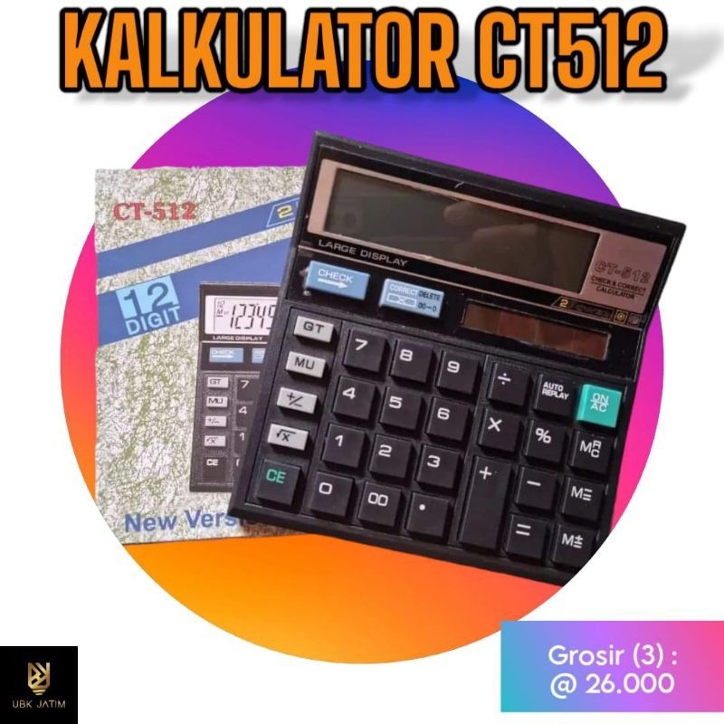 

KALKULATOR CALCULATOR 12 DIGIT LUMMENT LM512 KAWACHI KX512B CT512