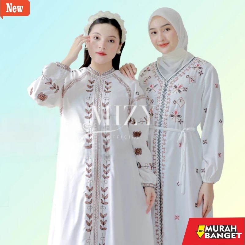 gamis kekinian tahun 2024 SIRIENA AMIENA NAYMA BORDIR long Dress muslim baju gamis A line hijabers p