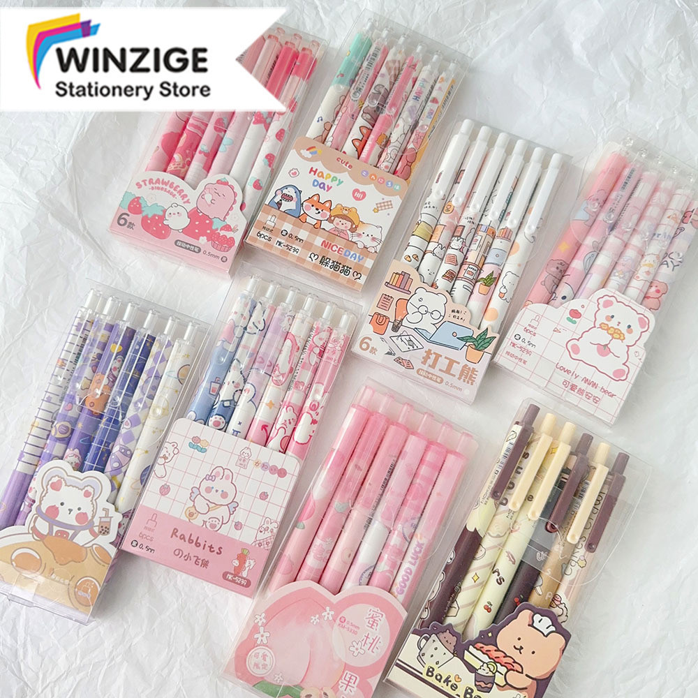 

Surabaya Winzige 6pcs Pulpen Gel Set Pena Pen Lucu 0.5mm Pulpen Aesthetic Cute Gel Pen Pulpen 1 Harga Grosir Tinta Hitam Mekanik Retractable Gel Pens Alat Tulis Murah