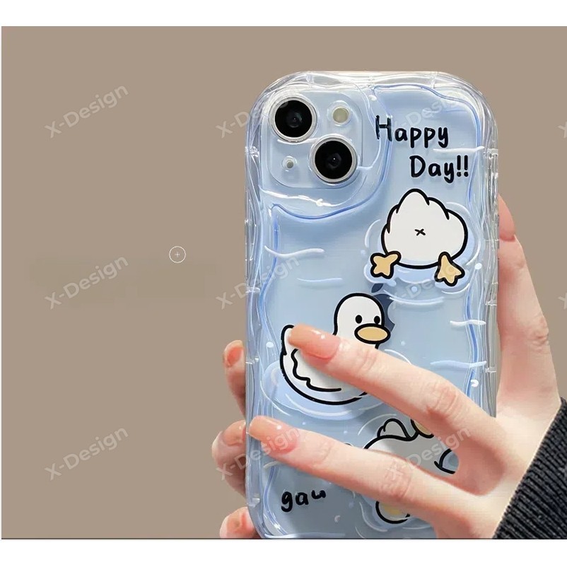 Casing clear desain bebek lucu Casing hp iPhone 11 PRO MAX XS XR 12 13 14 15 PLUS