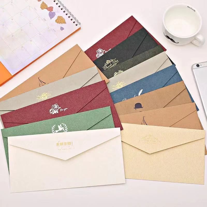 

100Pcs + 8 stickers Colored Mailing Envelope Blank Thank You Cards DIY Envelope for Office Invoices Personal Letters Invitations