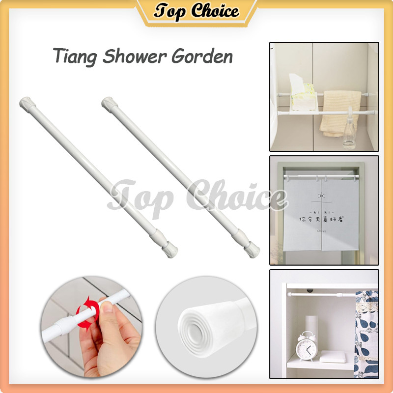 Tiang Shower Gorden / Tiang Gorden Fleksibel / Tiang Gorden Tanpa Paku