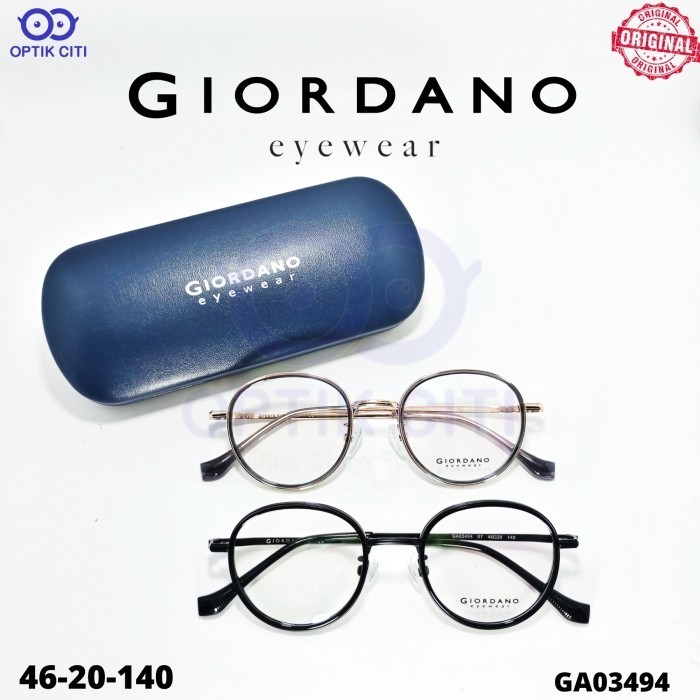 Frame Kacamata Pria Wanita Bulat GIORDANO GA 03494 Original