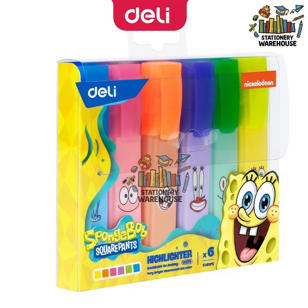 

Deli Set 6 Pcs Spidol Highlighter Spongebob EU375 Random Spidol Stabilo Warna Warni Alat Tulis Penanda Text Marker