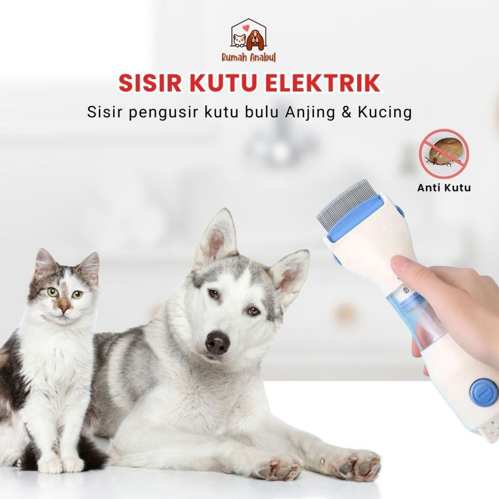 Sisir Kutu Elektrik Untuk Kucing Anjing - Elektrik UV Comb - Serit Kutu Elektrik Daya Hisap Kuat