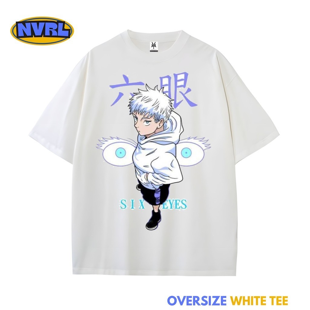 Kaos oversize gojo satoru six eyes vintage tee