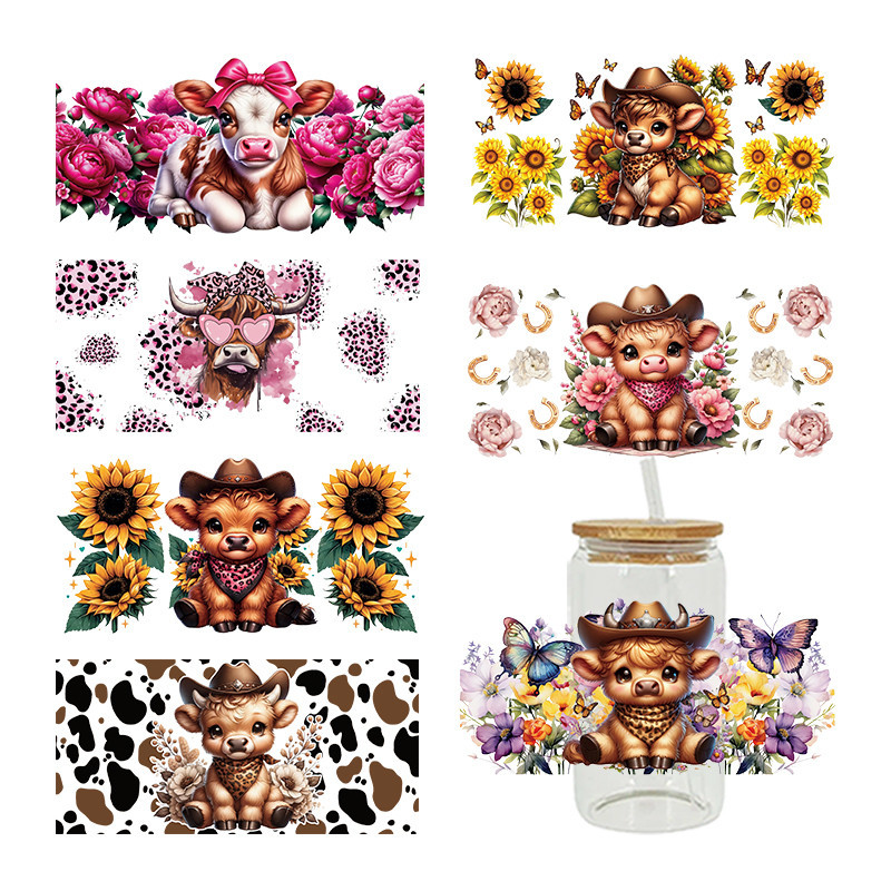 

3D UV DTF Transfers Stickers 16oz Cup Wraps Animal Printed For DIY Glass Ceramic Metal Leather Etc. MDTF D14768