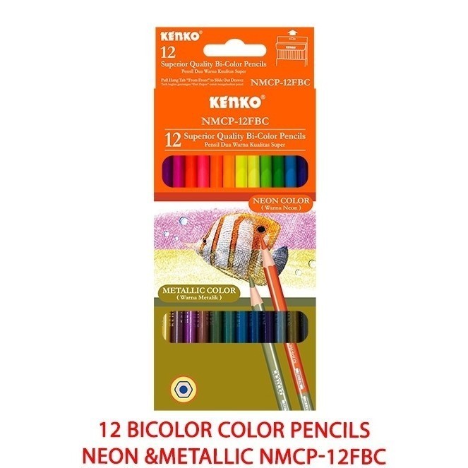 

Pensil Warna KENKO NMCP-12FBC Neon & Metallic Color 12 Warna