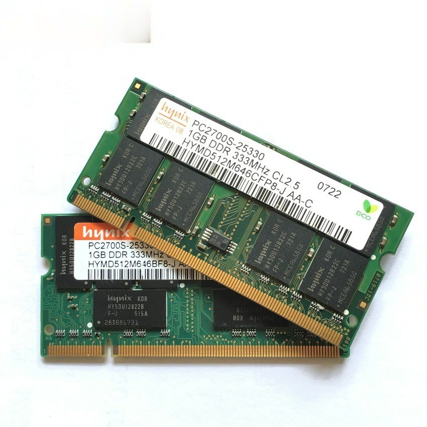 Chipset Notebook DDR 1GB DDR1 1GB 333 MHz PC2700 PC-2700S 1G Memory Laptop RAM 200pin Sodimm 333 MHZ