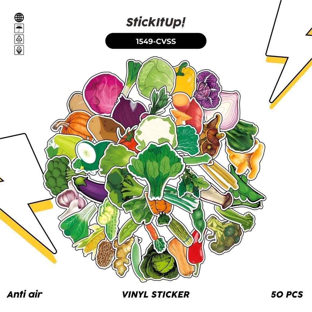 

COD✨ 100 Pcs Stiker Sayuran / Vegetable Lucu Anti Air Untuk Dekorasi Notebook Sepeda Skateboard Handphone DIY