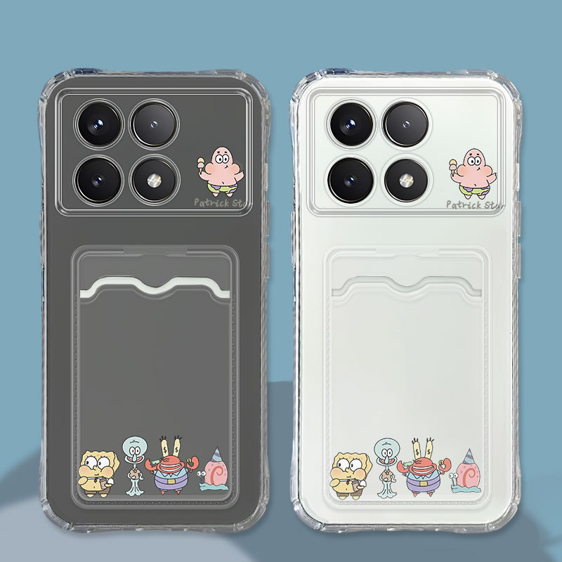 Patrick Star Pattern Put Id Card Phone Case Casing For Redmi K50 Ultra/K60 Ultra/K70E/9 Power/9T/9/9