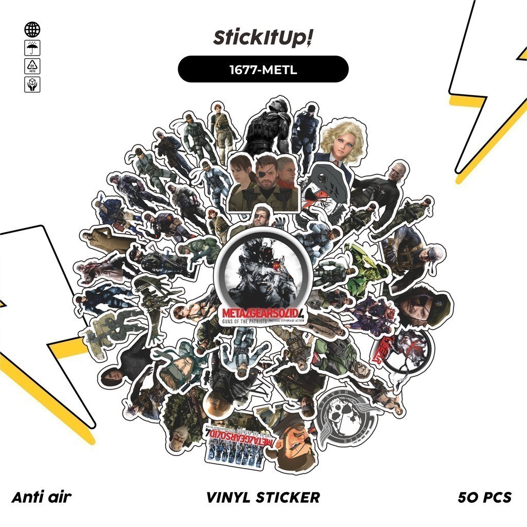 

COD✨ 100 Pcs Stiker METAL GEAR SOLID CHARACTER MIX Lucu Anti Air Untuk Dekorasi Notebook Sepeda Skateboard Handphone DIY