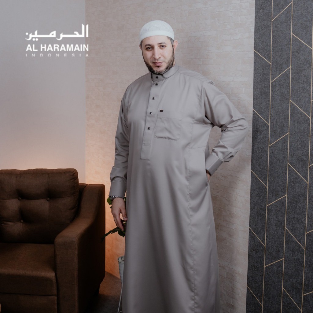 AL Haramain Jubah / Gamis Pria Remaja & Dewasa Manset Toyobo Premium (25) | Abu Tua | Abu Muda | Nav