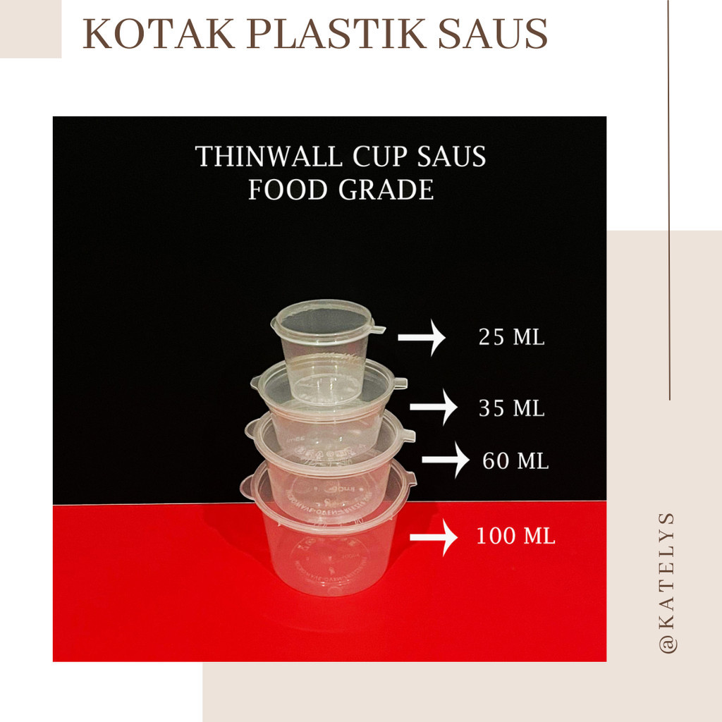 Box Thinwall Plastik Tempat Saos | Kotak Bulat Tempat Saus Thinwall | Thinwall Sauce Box