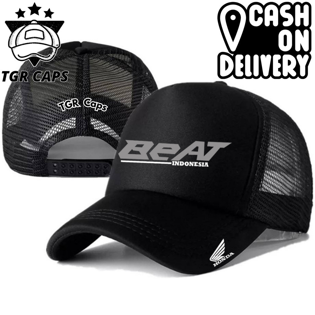 TGR Caps Topi Trucker HONDA BEAT - Topi Distro HONDA BEAT Logo - Topi HONDA BEAT Premium - Topi Pria