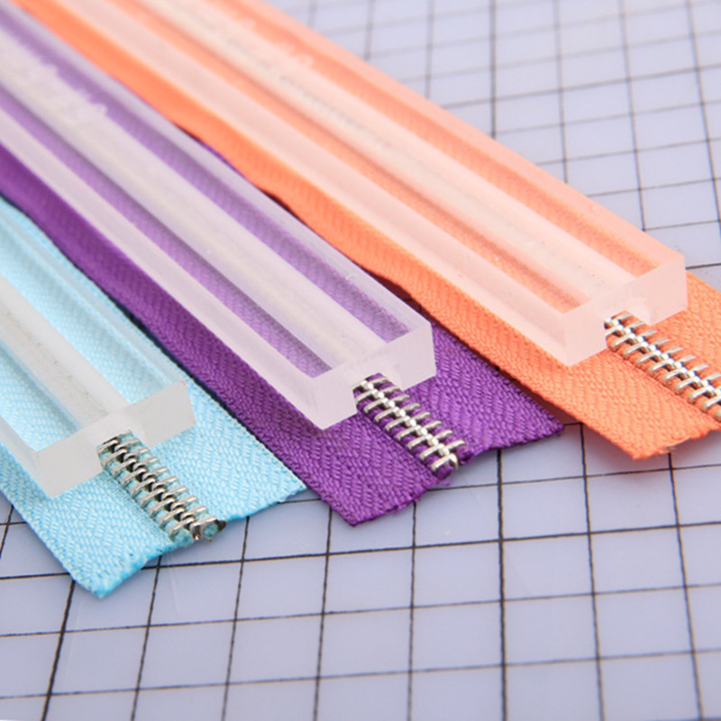 

1Pcs Acrylic Template Sewing Accessories for Leather 3# 5# Zipper Glue Leak Proof Acrylic Ruler