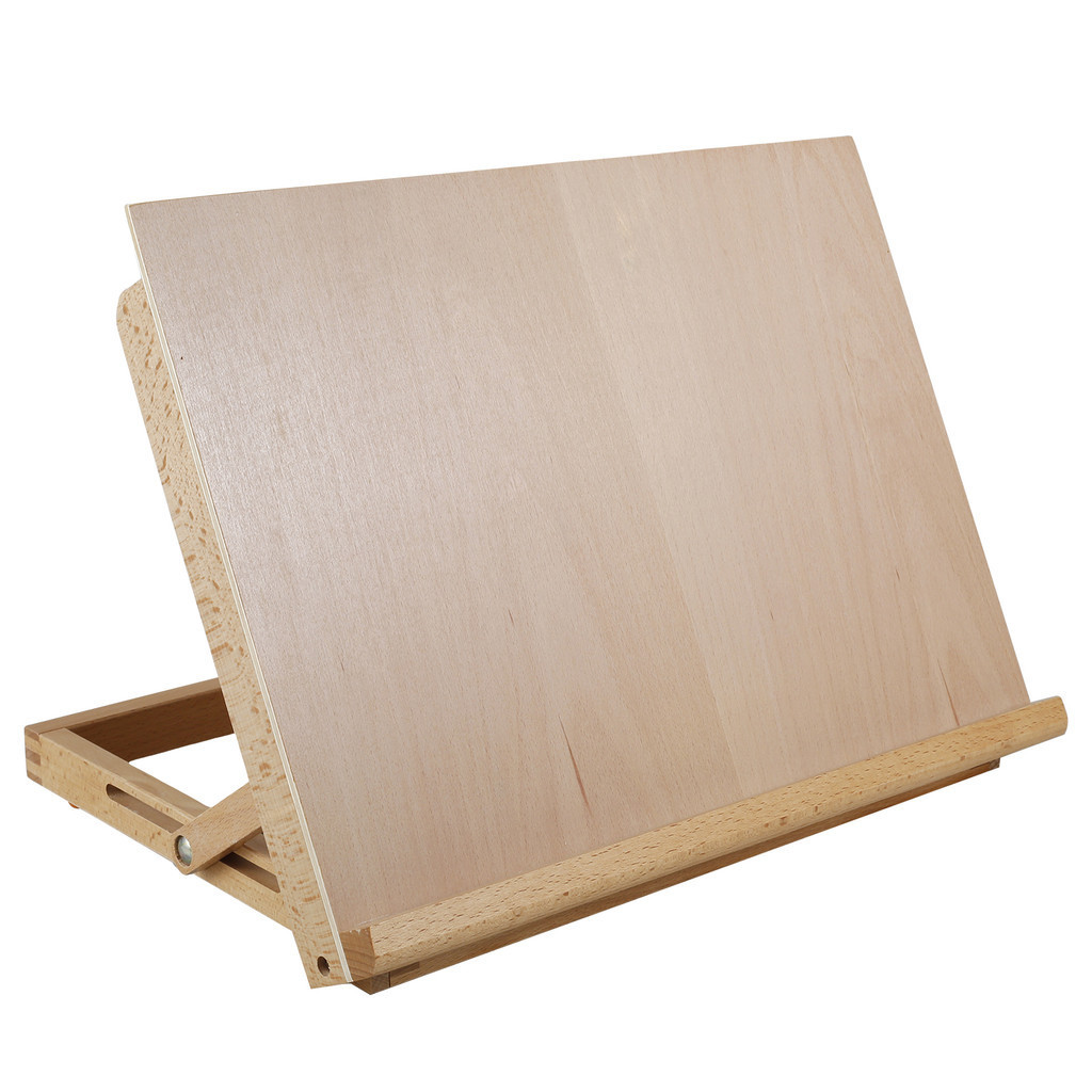 

Large Drawing Board Easel Solid Beech Wood Tabletop Painting Easel with Smooth Surface Adjustable Angle Art Easel Folding