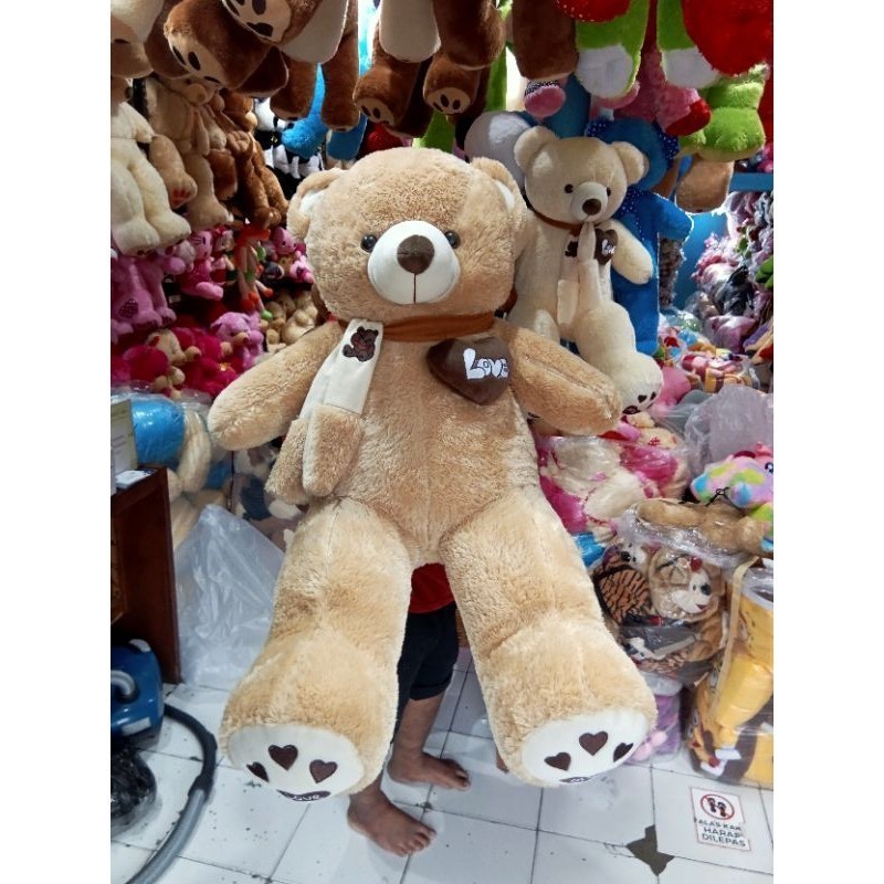 Boneka teddy bear love jumbo boneka syal boneka beruang jumbo boneka teddy bear 1 meter boneka 2 met