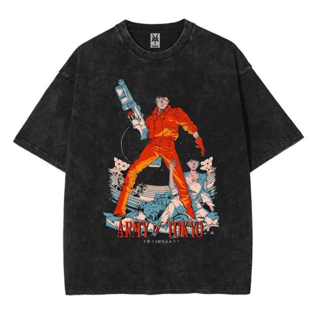 Kaos oversize akira anime movie washed washing vintage tee