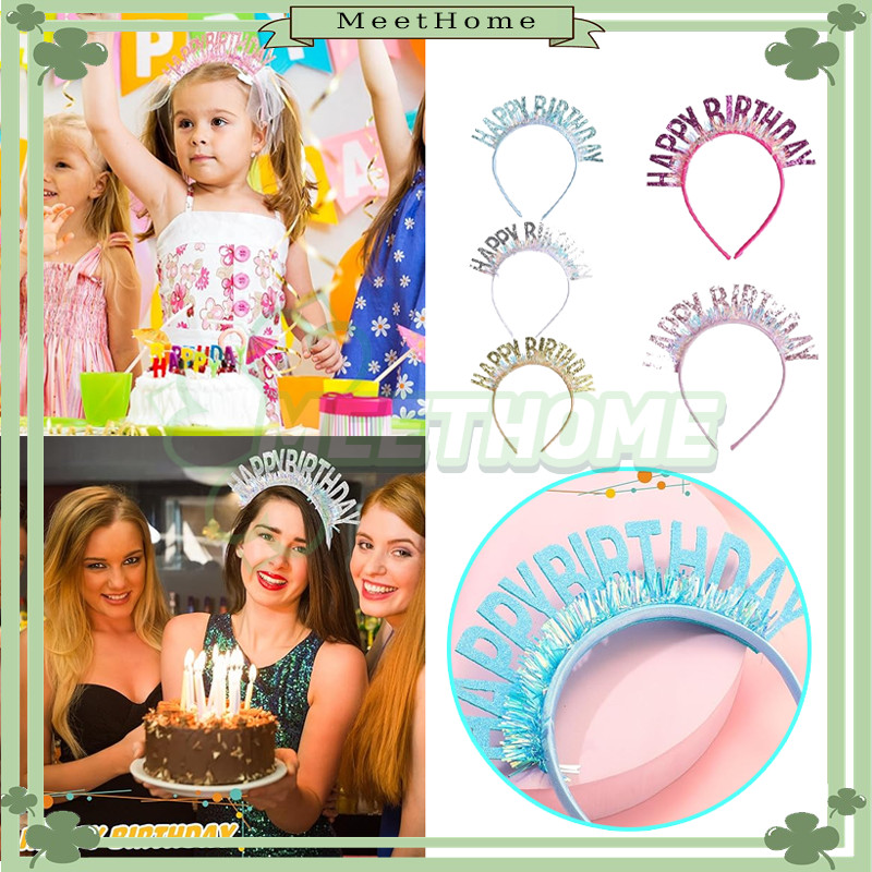 Bando Happy Birthday Gliter Rumbai/Bando Model Happy Birthday Metalik/Bando Dengan Tulisan Happy Bir