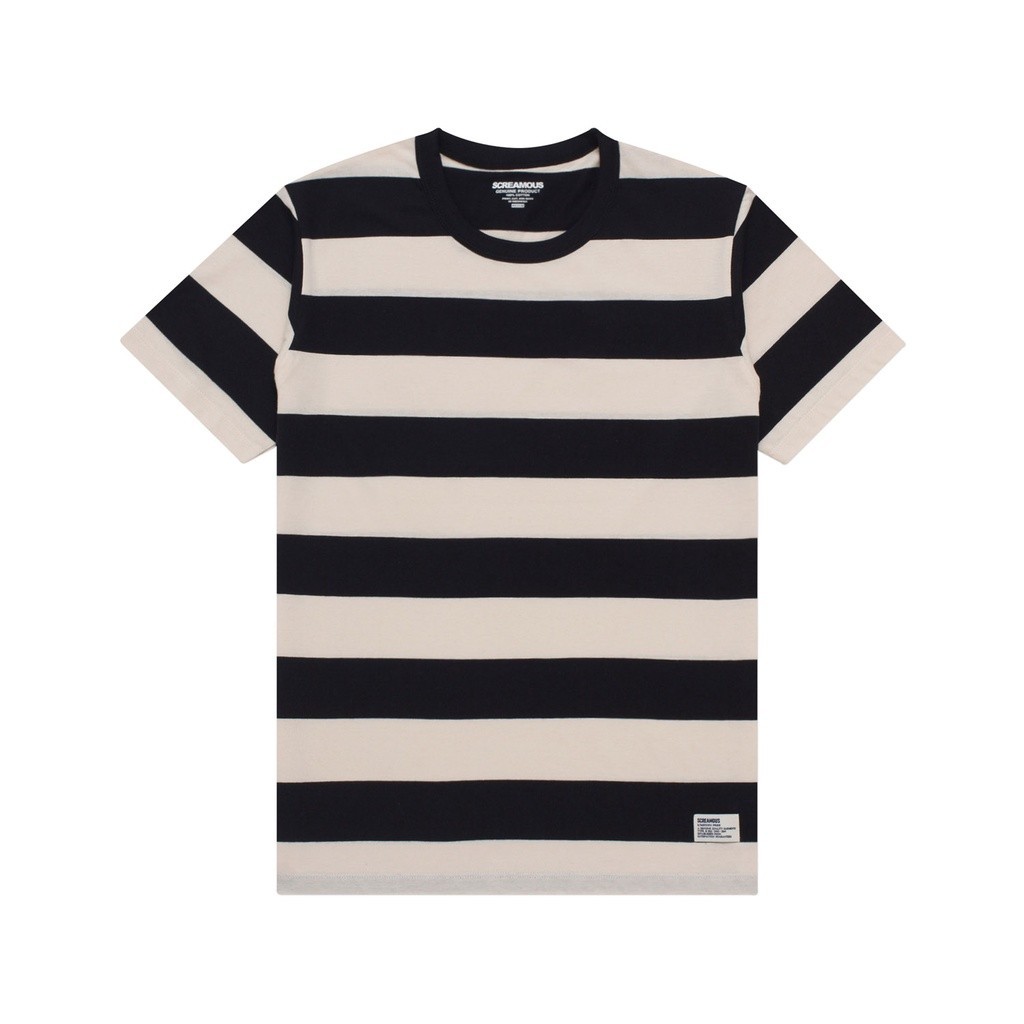 Pratamabuynshop Screamous T-Shirt Stripe TOULOUSE BLACK CREAM