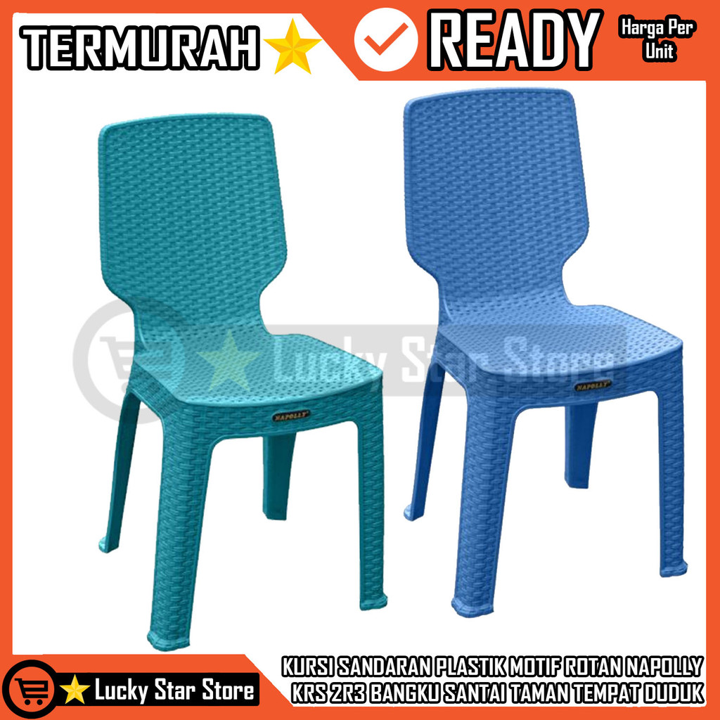 Kursi Plastik Napolly Krs 2r3 Korsi Makan Tamu Bangku Sender Taman Tenda Tumpuk Teras Susun Santai T